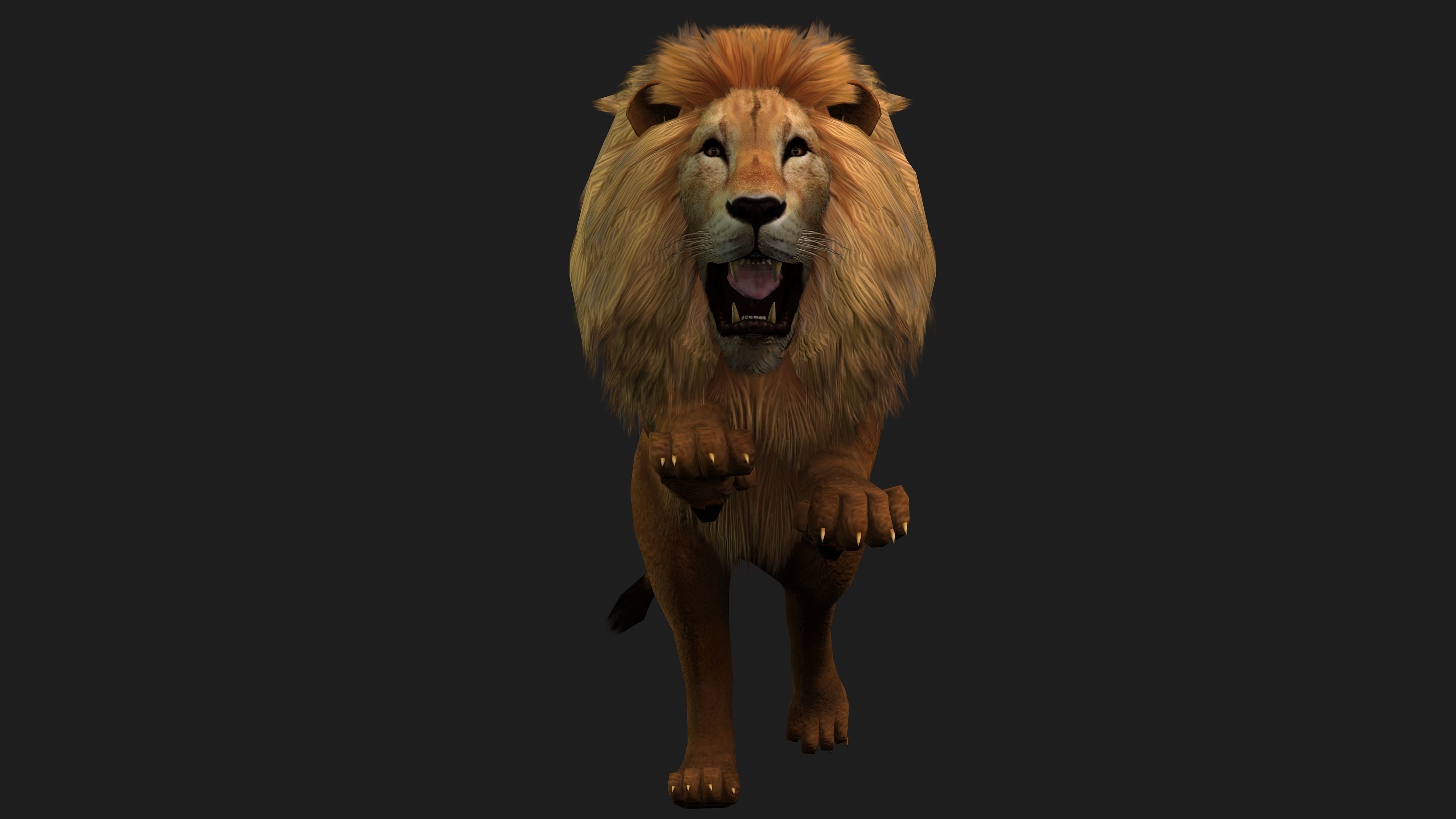 Lion with Animation 8 Low-poly 3D model_8