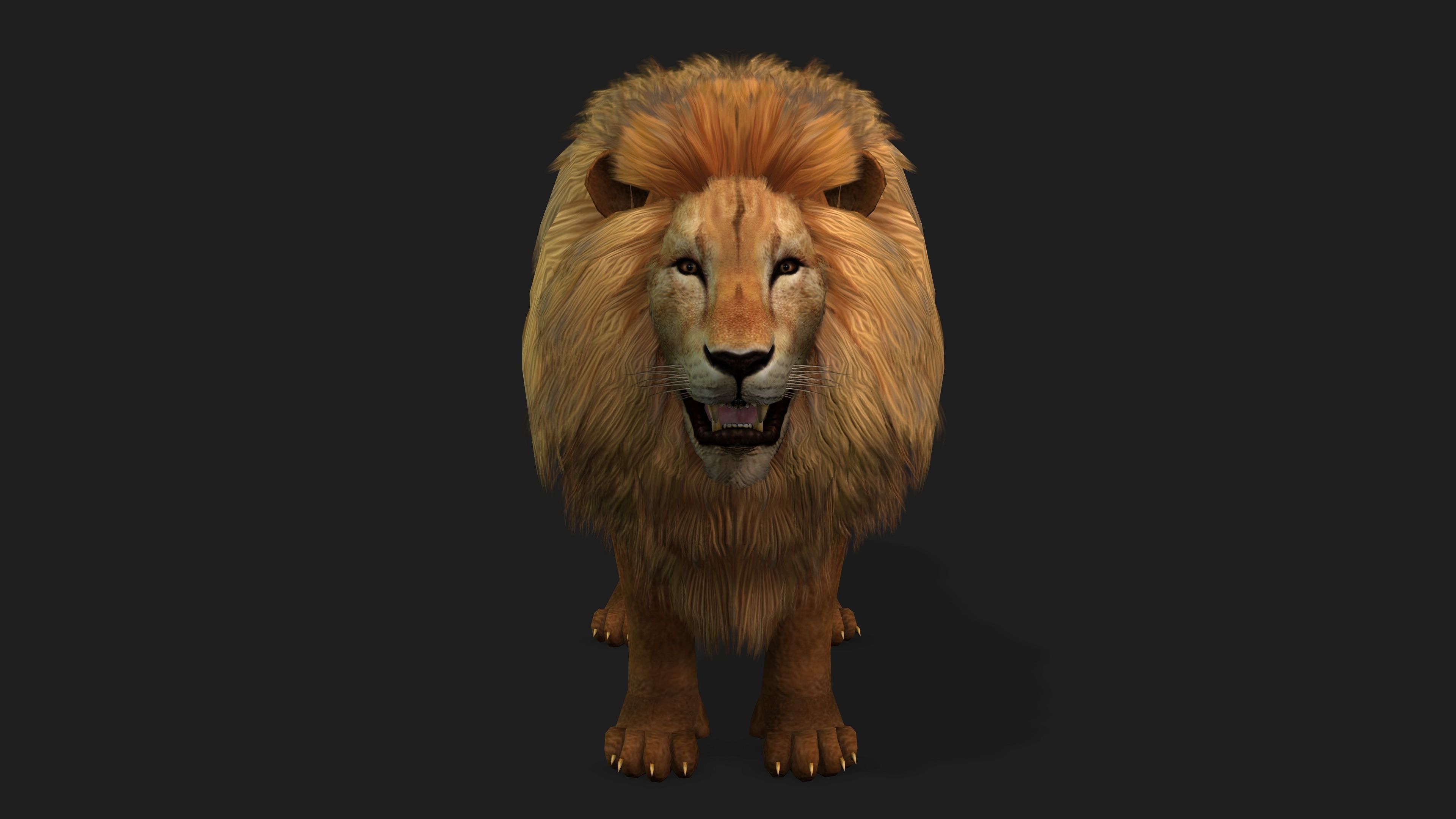 Lion with Animation 8 Low-poly 3D model_4