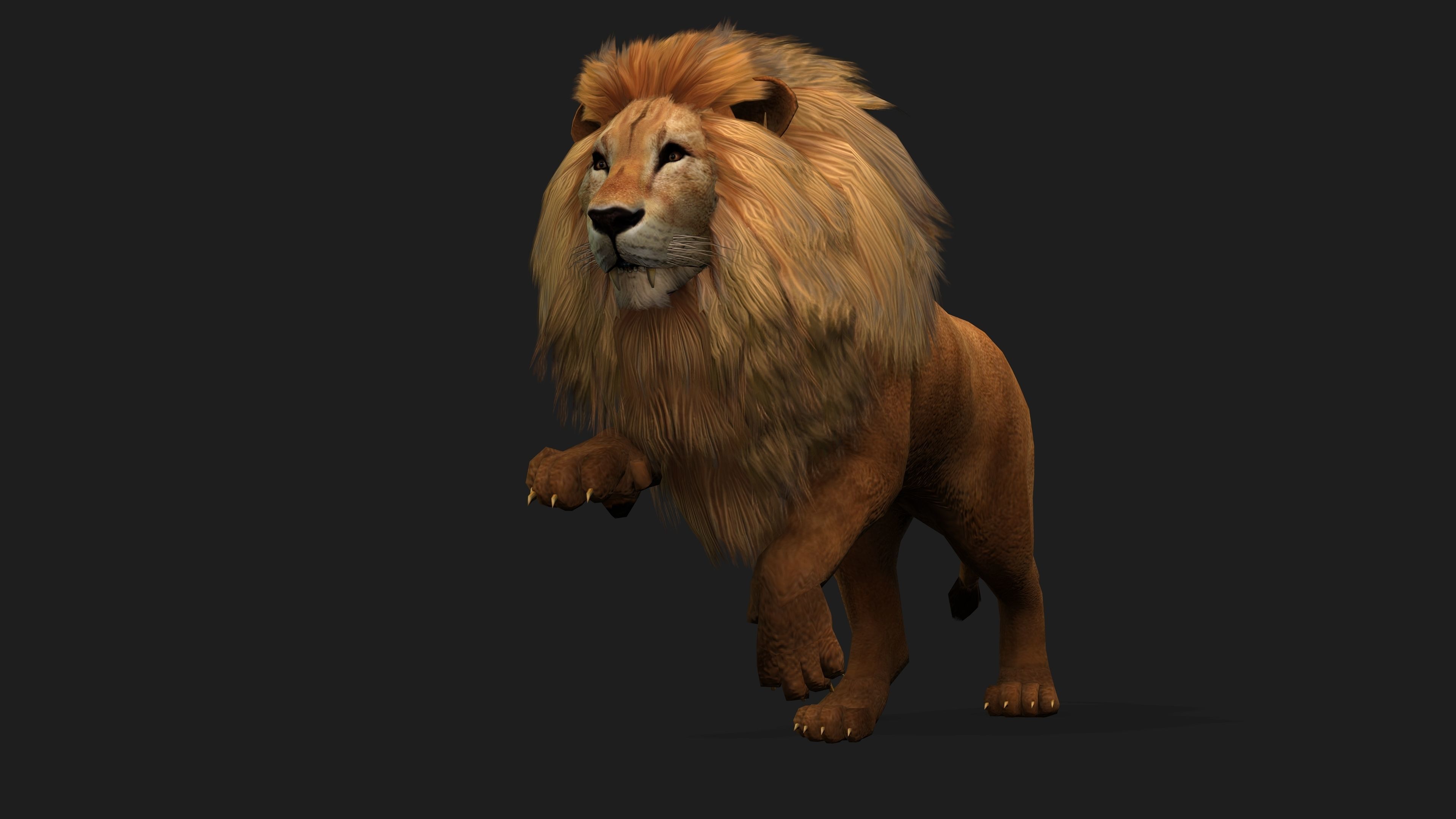 Lion with Animation 8 Low-poly 3D model_7