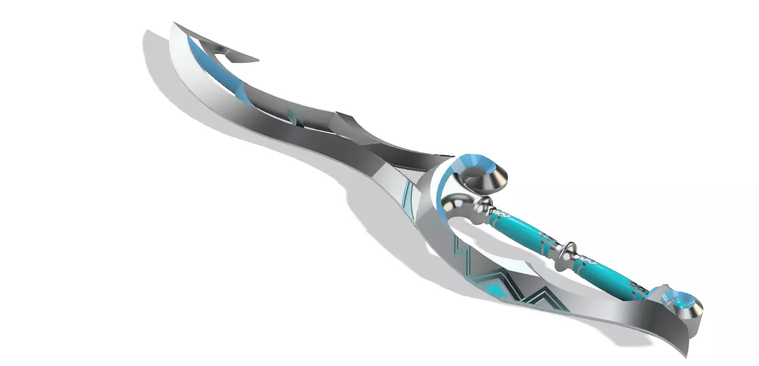 ZORA Silver Longsword Legend of Zelda Breath of the Wild 3D print model_0