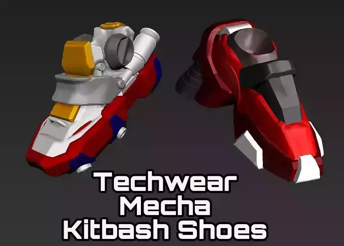 Gundam inspired sneakers shoes techwear kitbash 