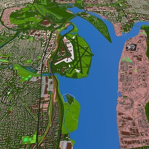 Alexandria City USA Nov 2020 3d model Low-poly 3D model