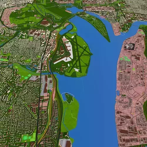 Alexandria City USA Nov 2020 3d model Low-poly 3D model