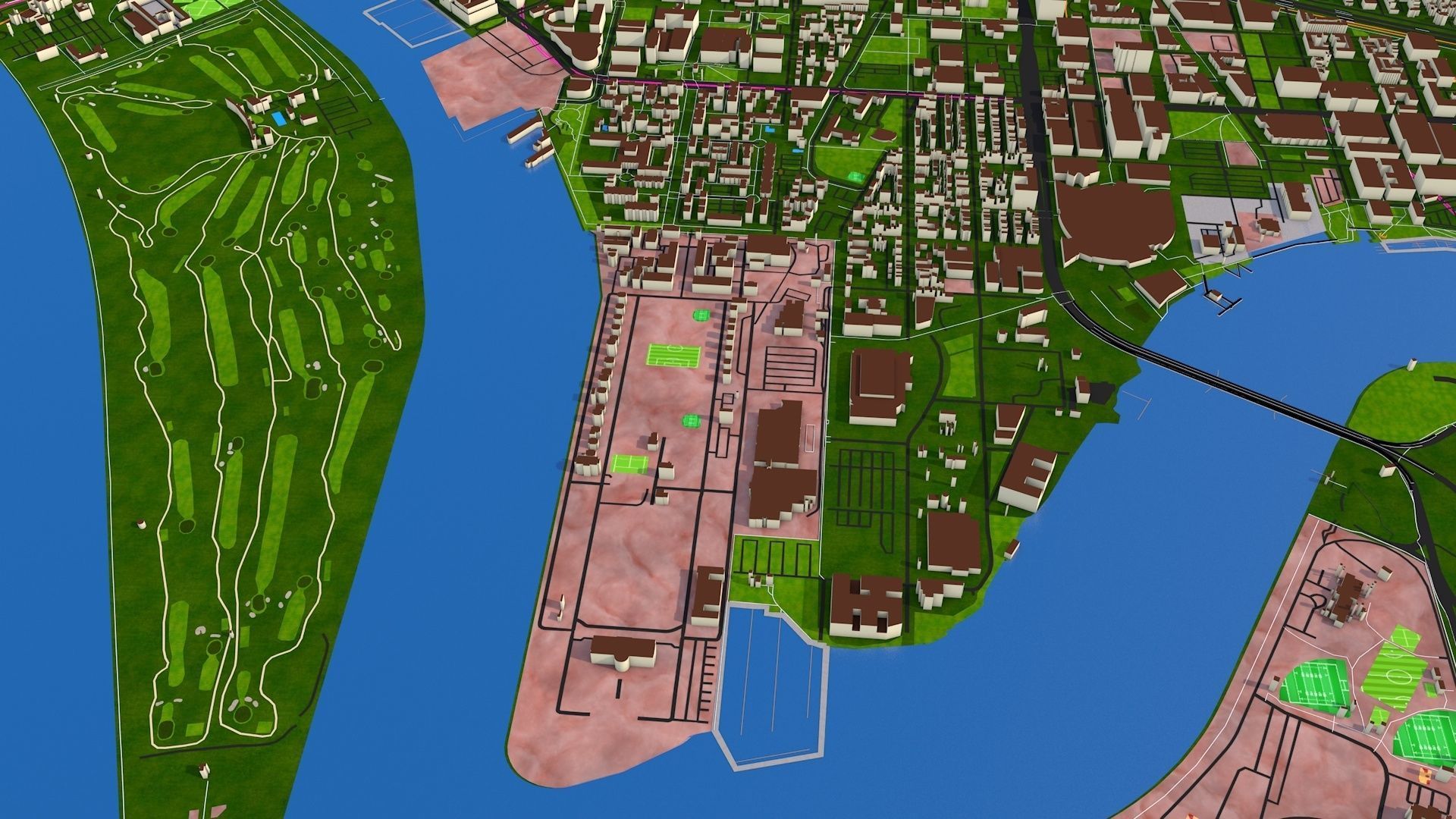 Alexandria City USA Nov 2020 3d model Low-poly 3D model_11