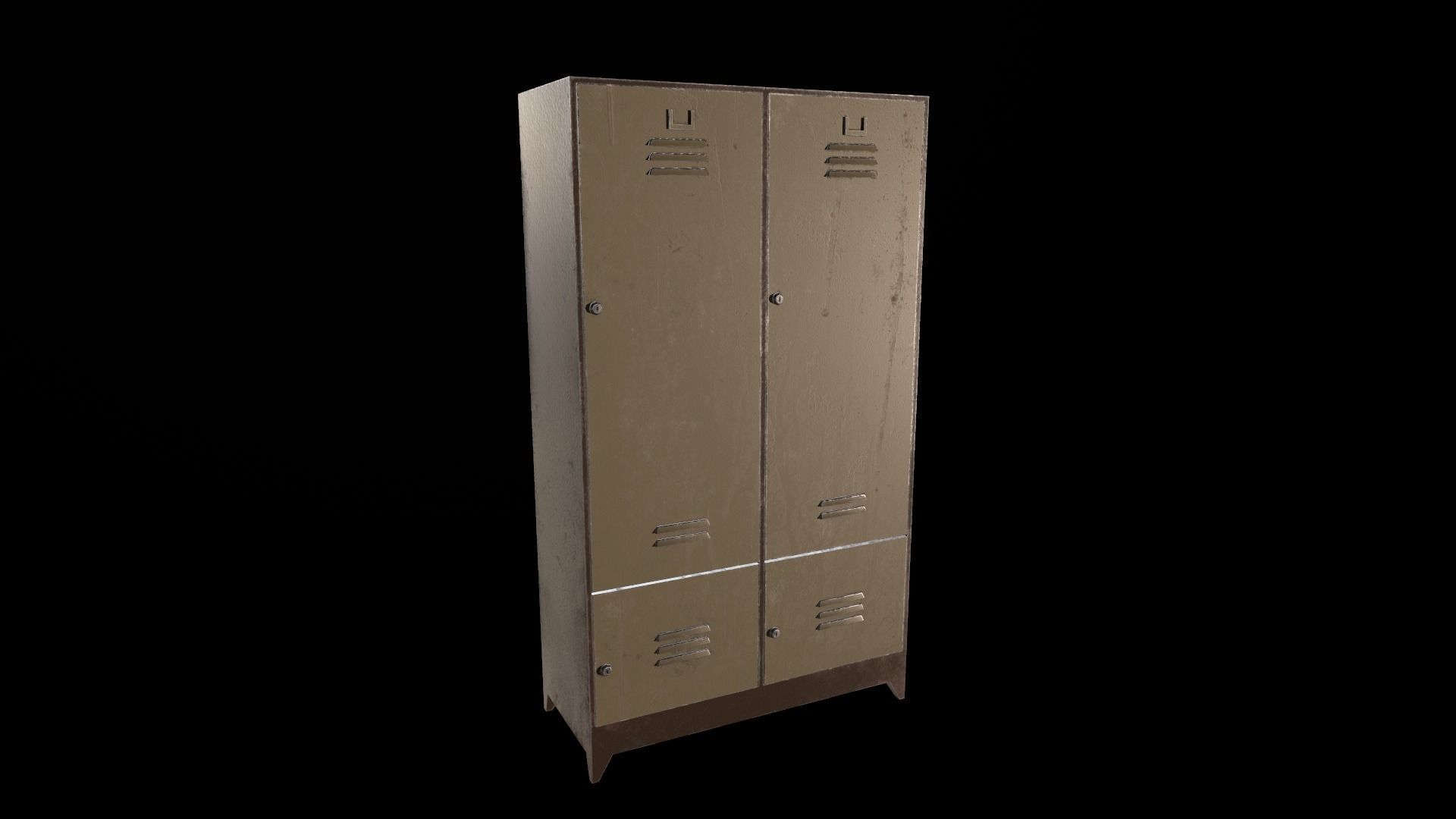 Locker metal Low-poly 3D model_7