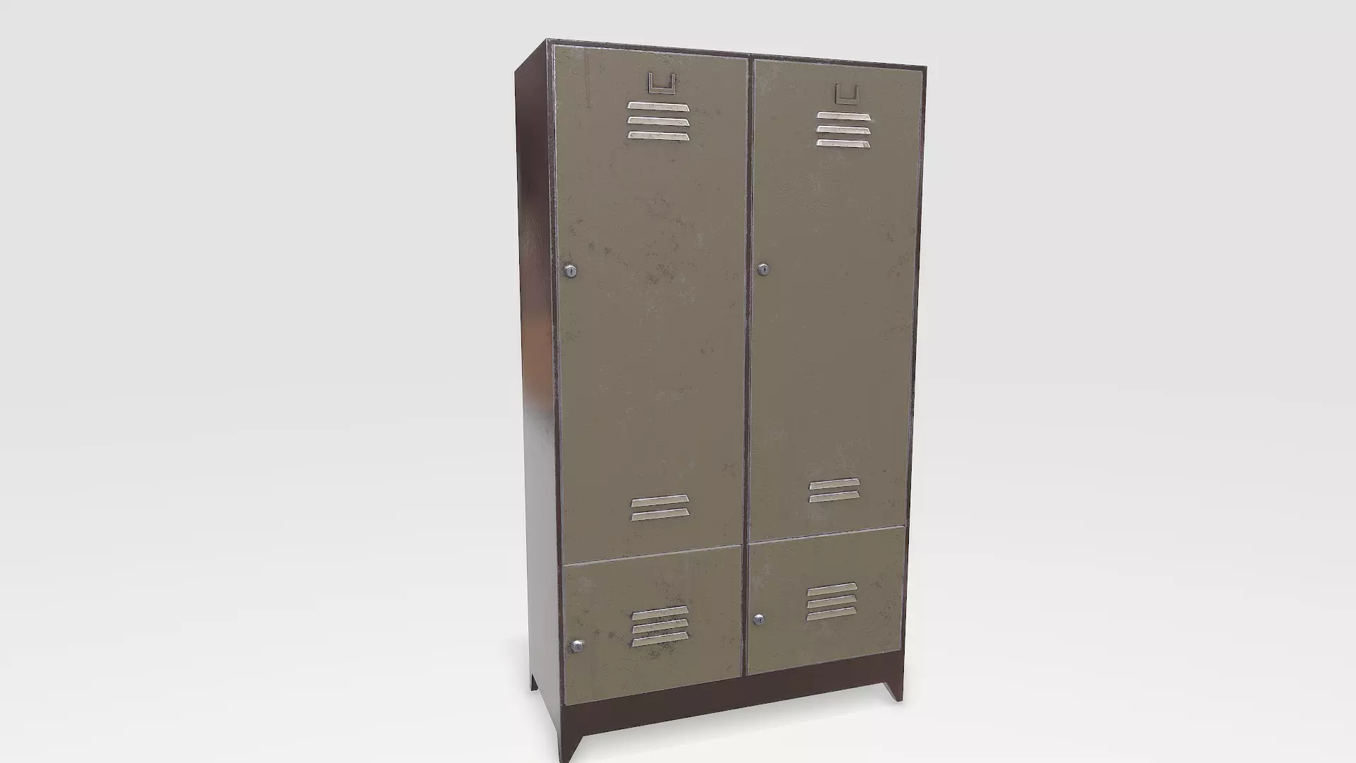 Locker metal Low-poly 3D model_0