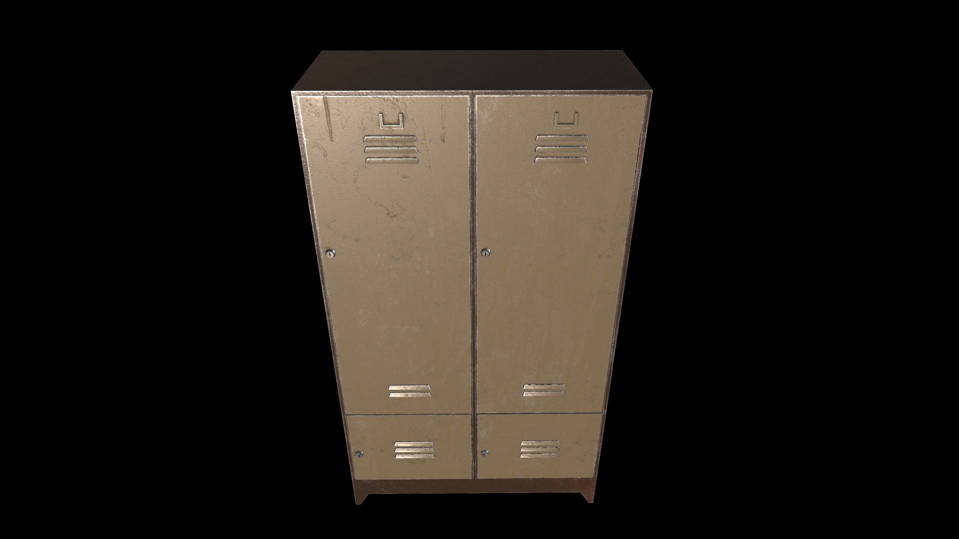 Locker metal Low-poly 3D model_1