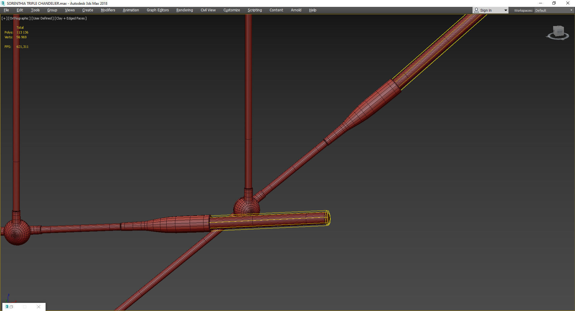 SORENTHIA TRIPLE CHANDELIER Low-poly 3D model_4