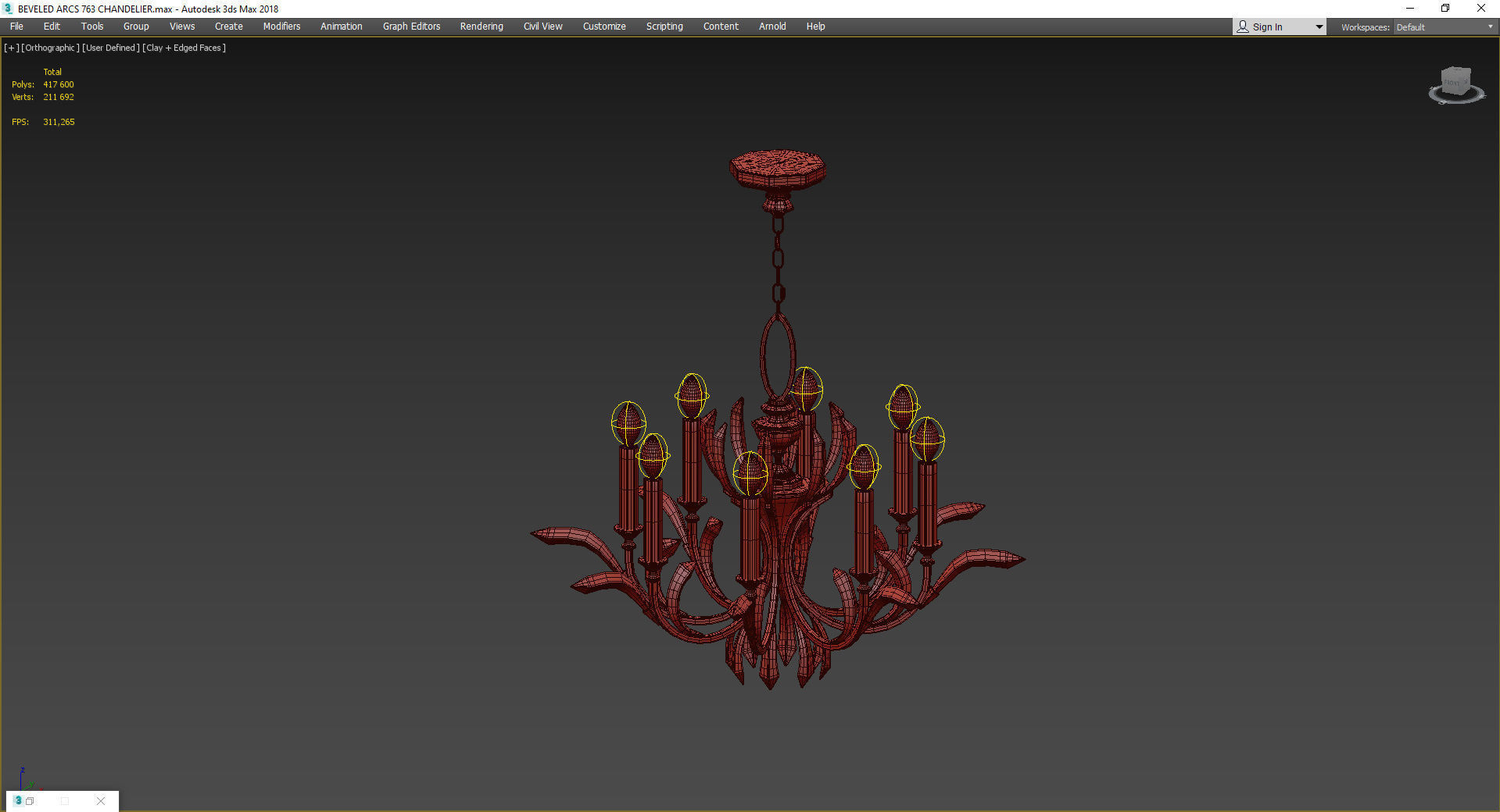 BEVELED ARCS 763 CHANDELIER Low-poly 3D model_3