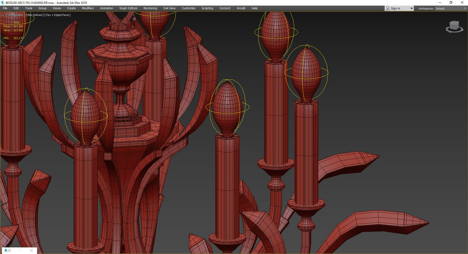 BEVELED ARCS 763 CHANDELIER Low-poly 3D model_4