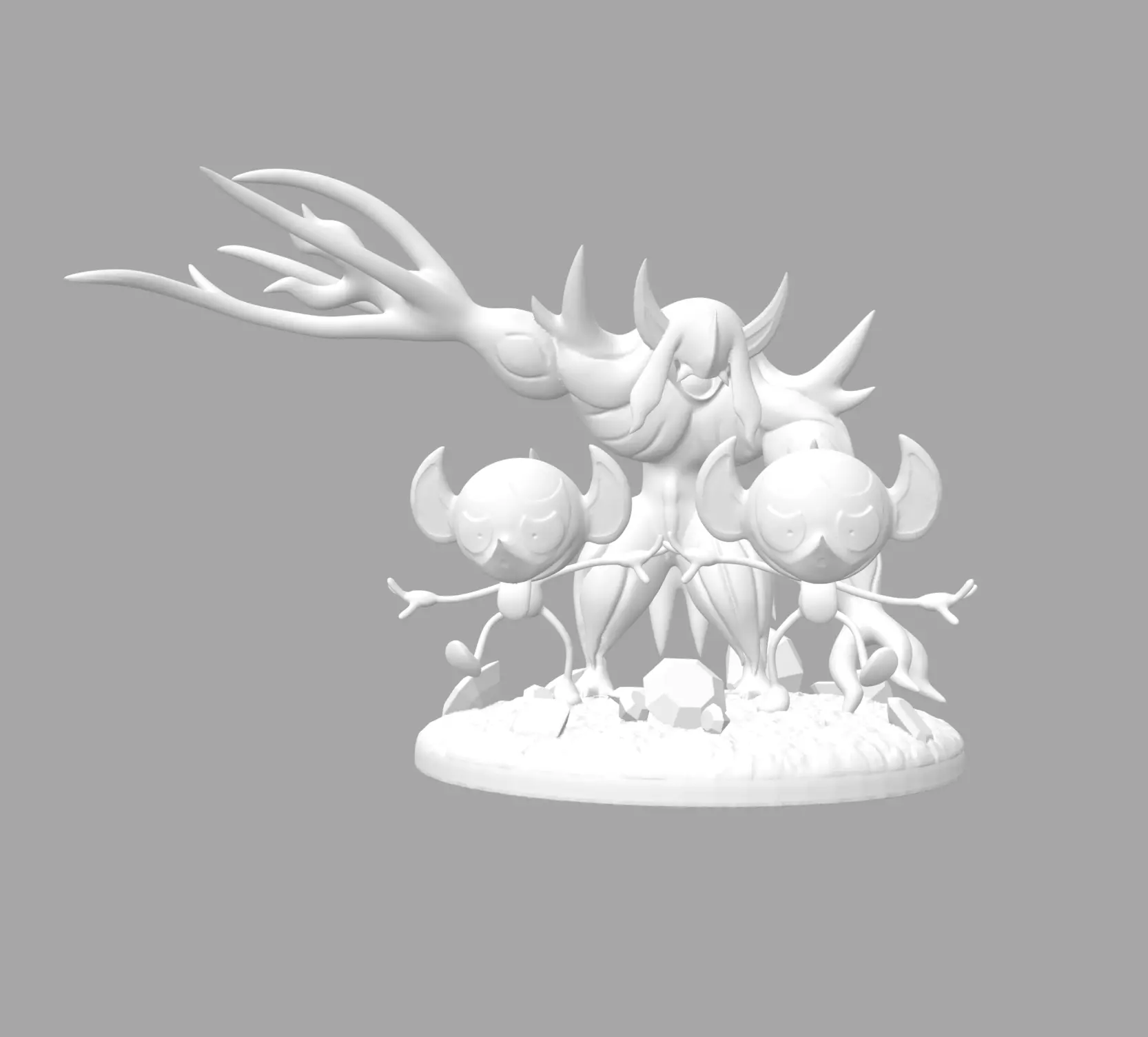 Grimmsnarl and Impidimp diorama - Pokemon 3D print model_0