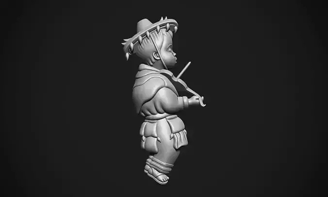 Mexican boy with violin 3D print model
