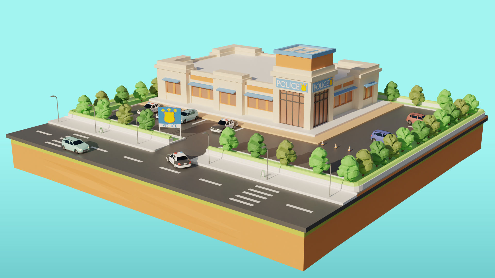 Low Poly Modern City Pack 3D Model Collection_14