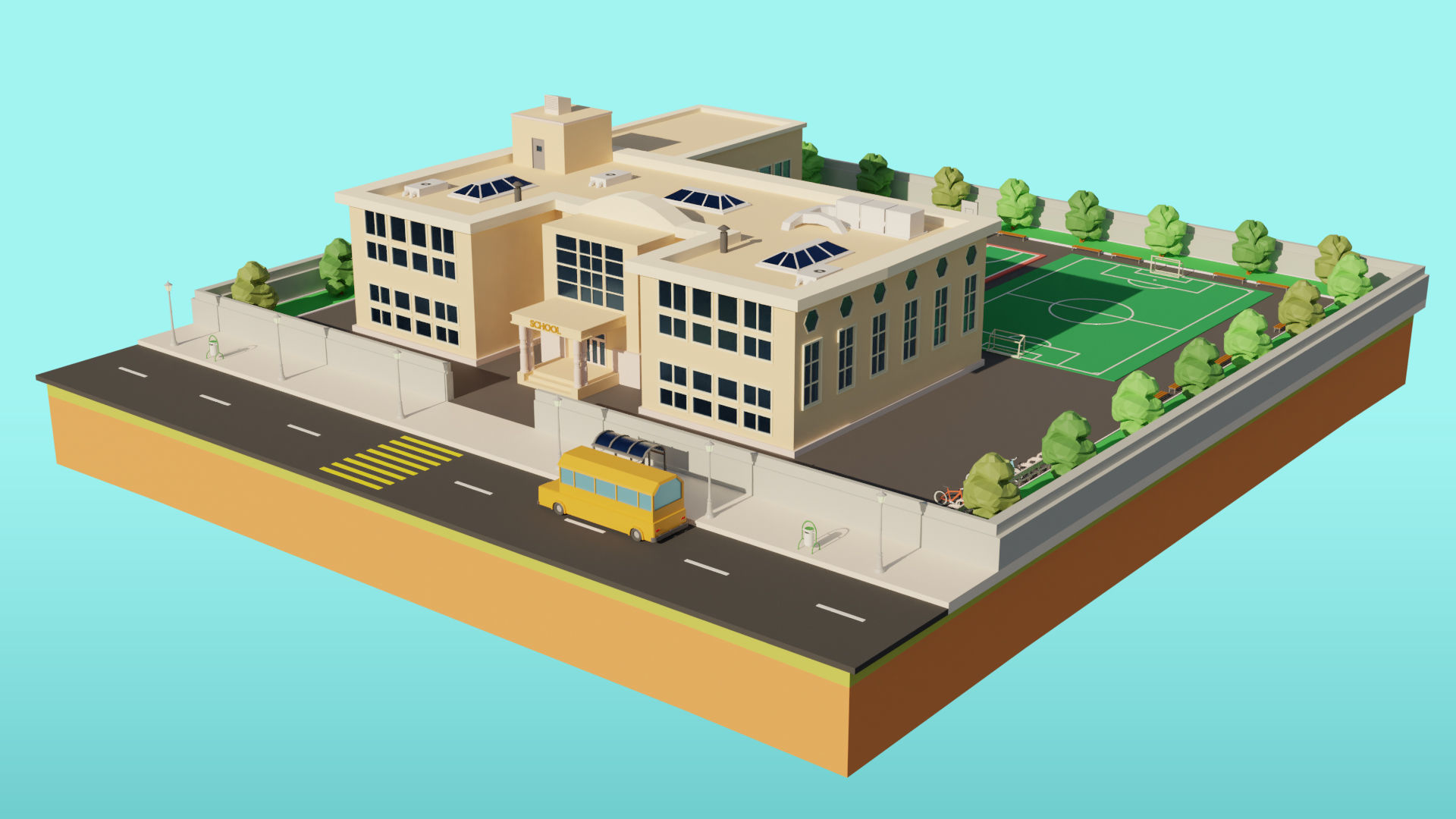 Low Poly Modern City Pack 3D Model Collection_12
