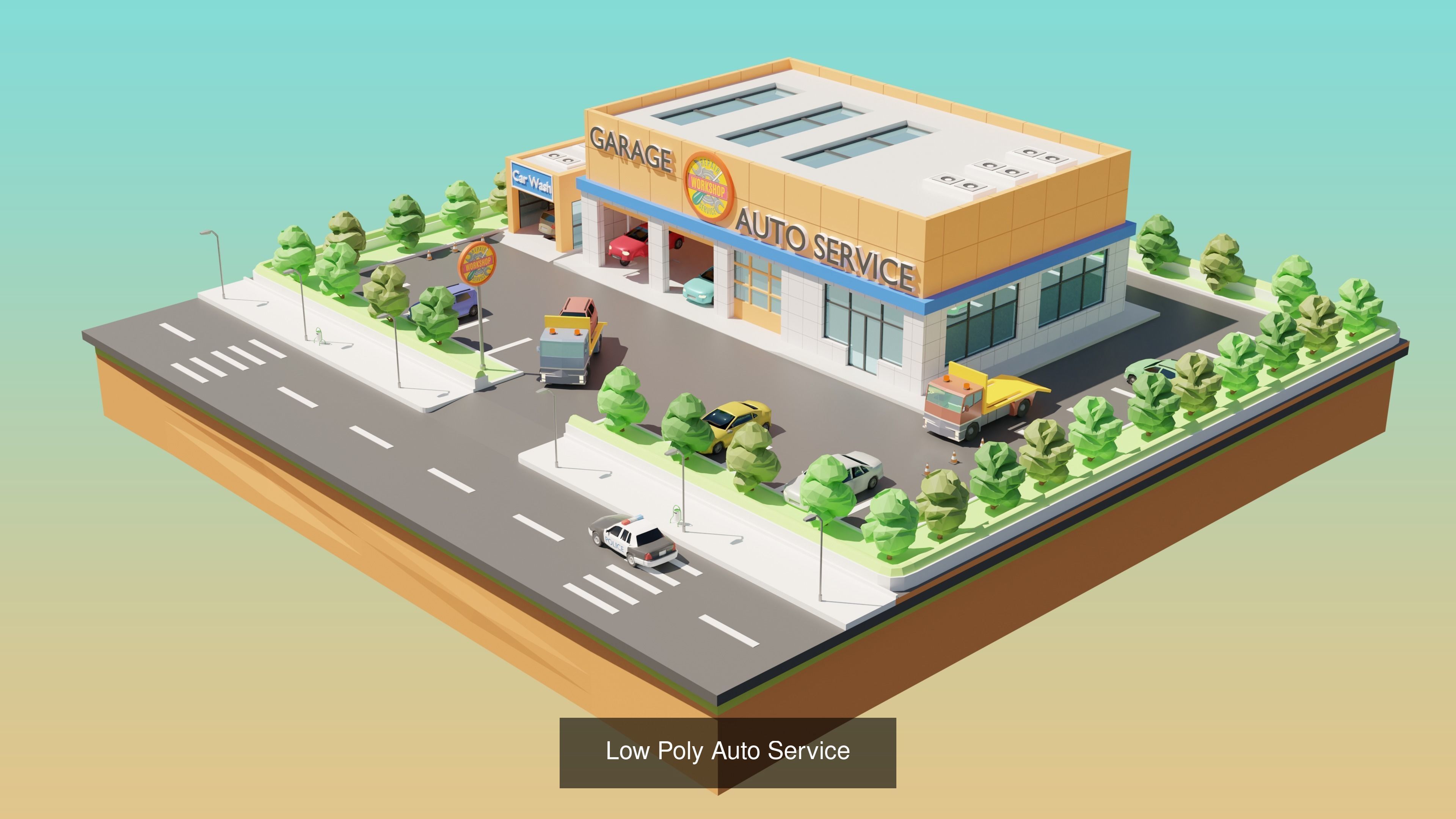 Low Poly Modern City Pack 3D Model Collection_7