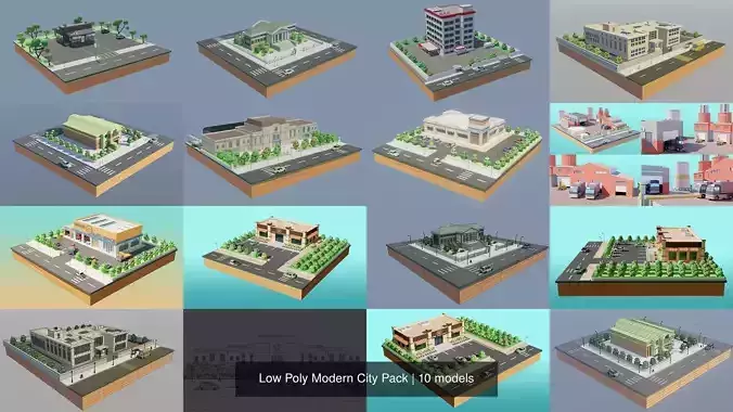 Low Poly Modern City Pack
