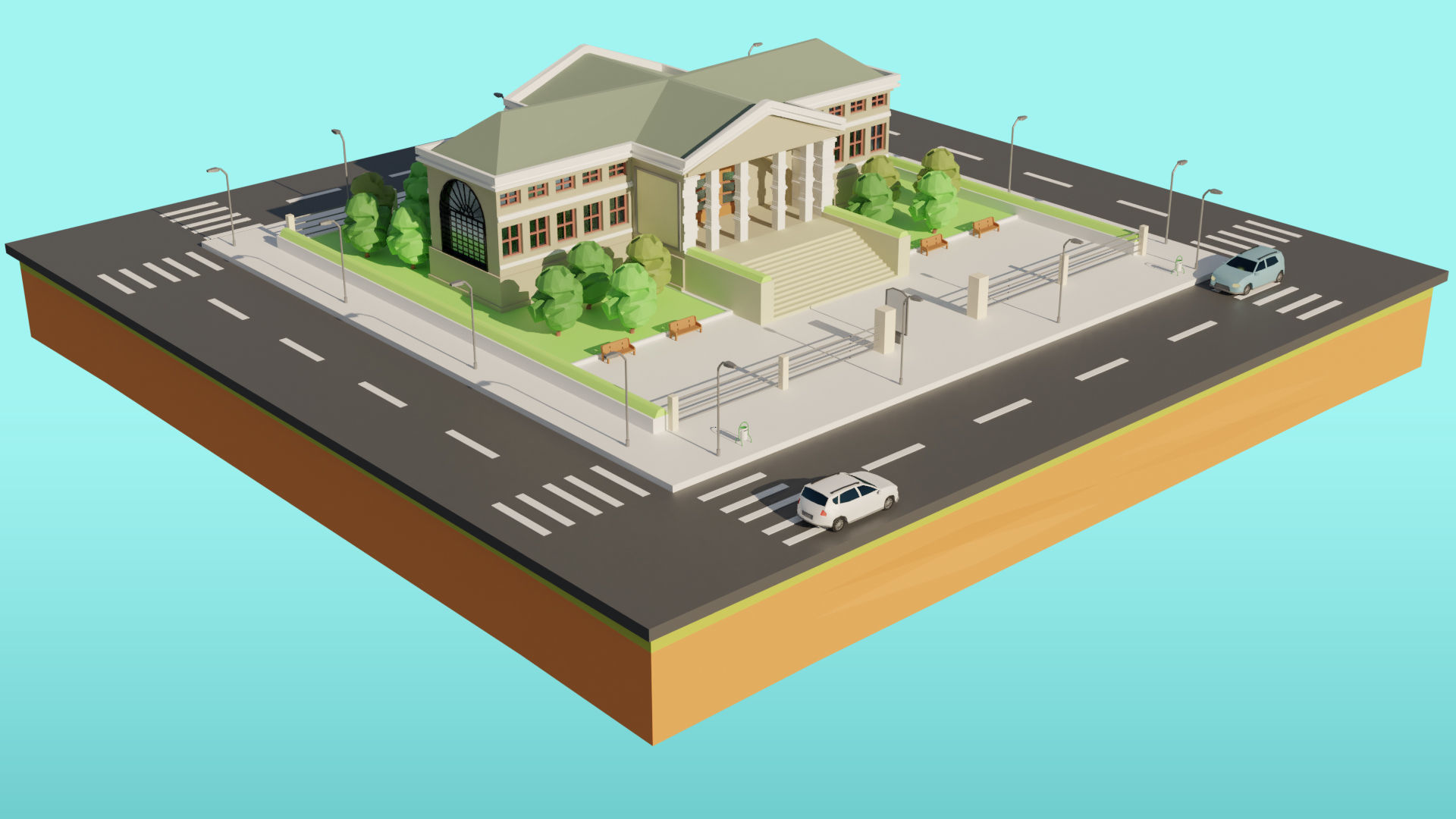 Low Poly Modern City Pack 3D Model Collection_9