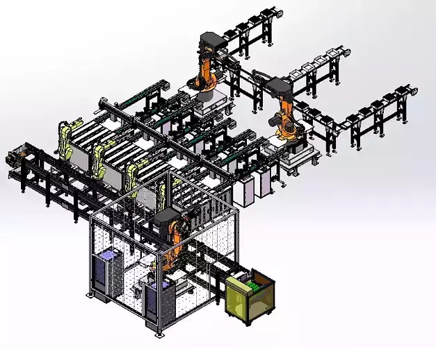 Battery cell double-speed chain processing line