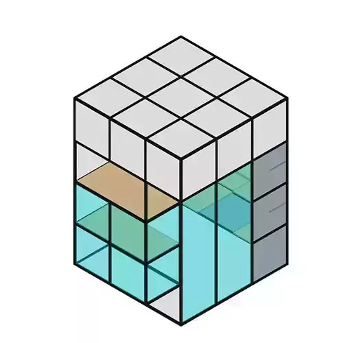 Modular Kiosk design in Minimalist style 6 feet by 6 feet 