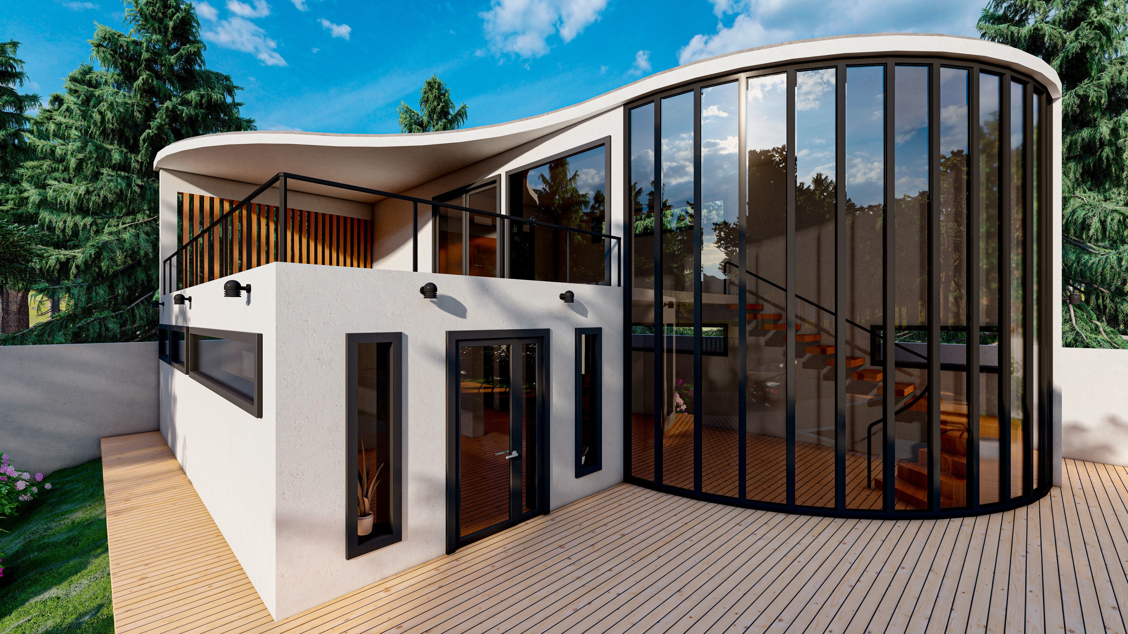 minimalistic house  3D model_2