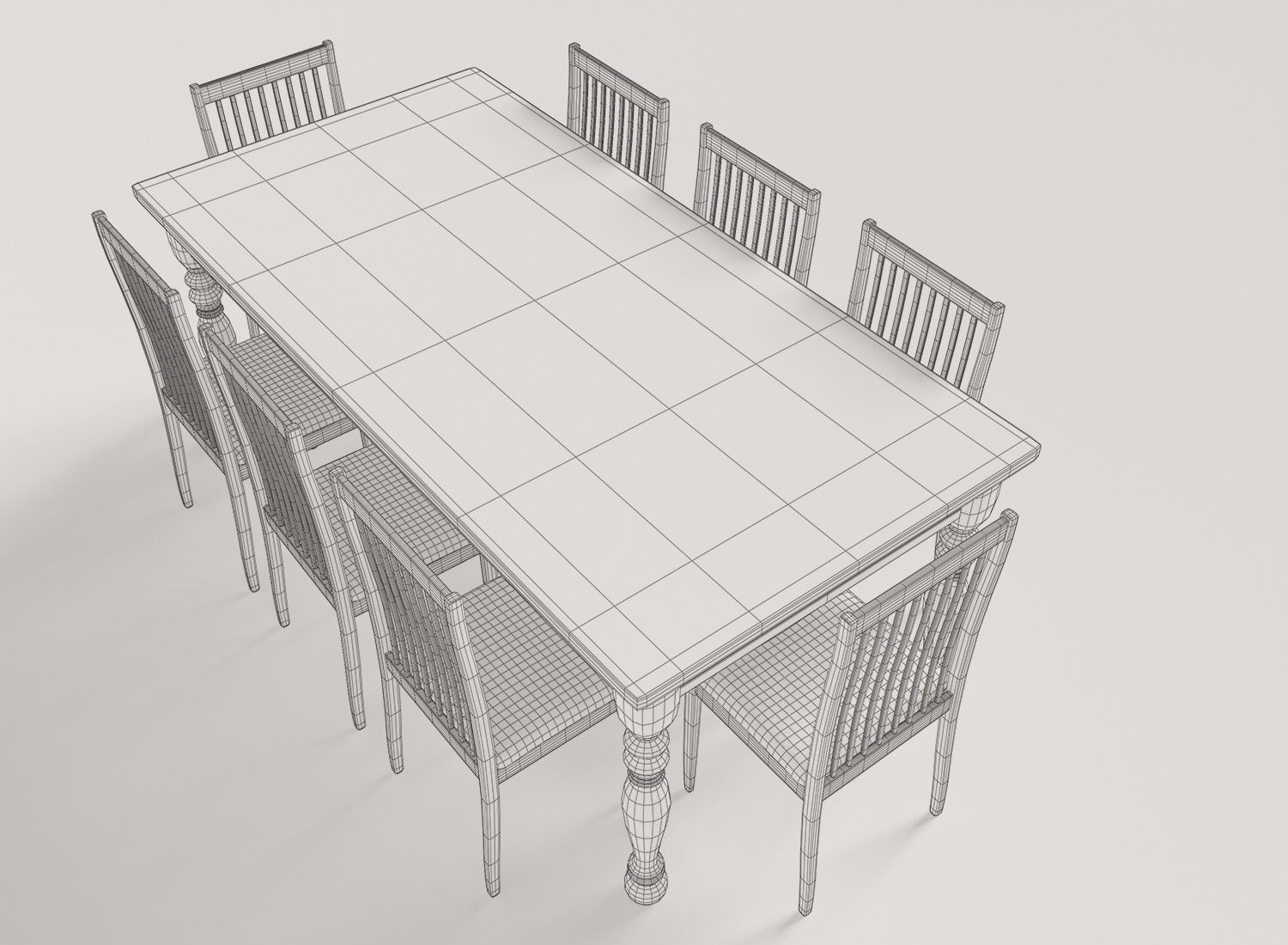 Dining Table 3D model_9