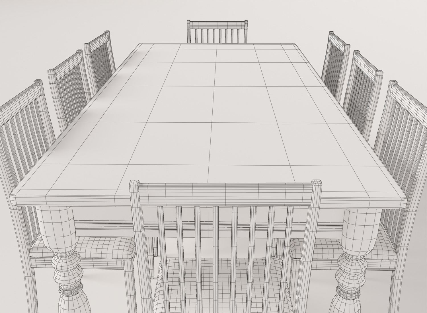Dining Table 3D model_4