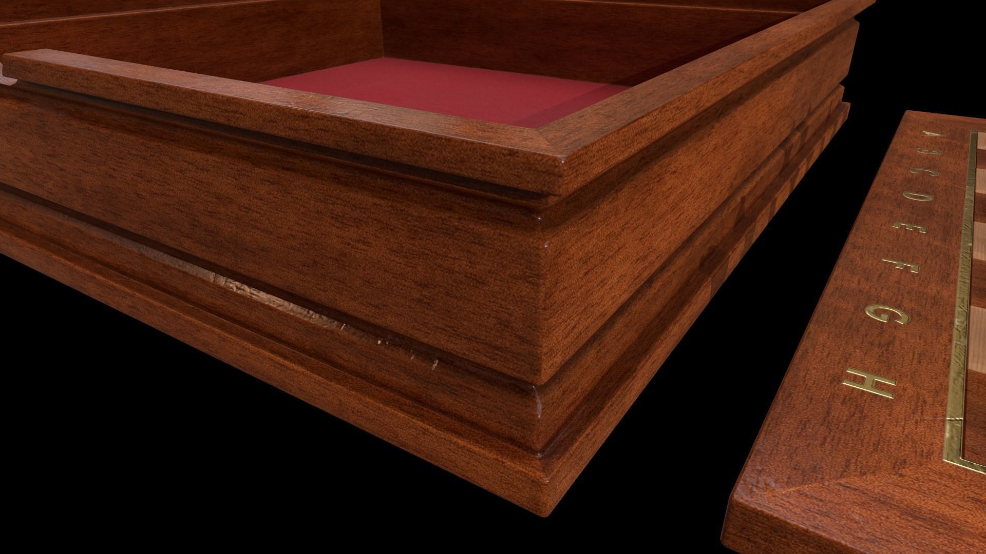 Wooden Chessboard Game-ready Low-poly 3D model_32