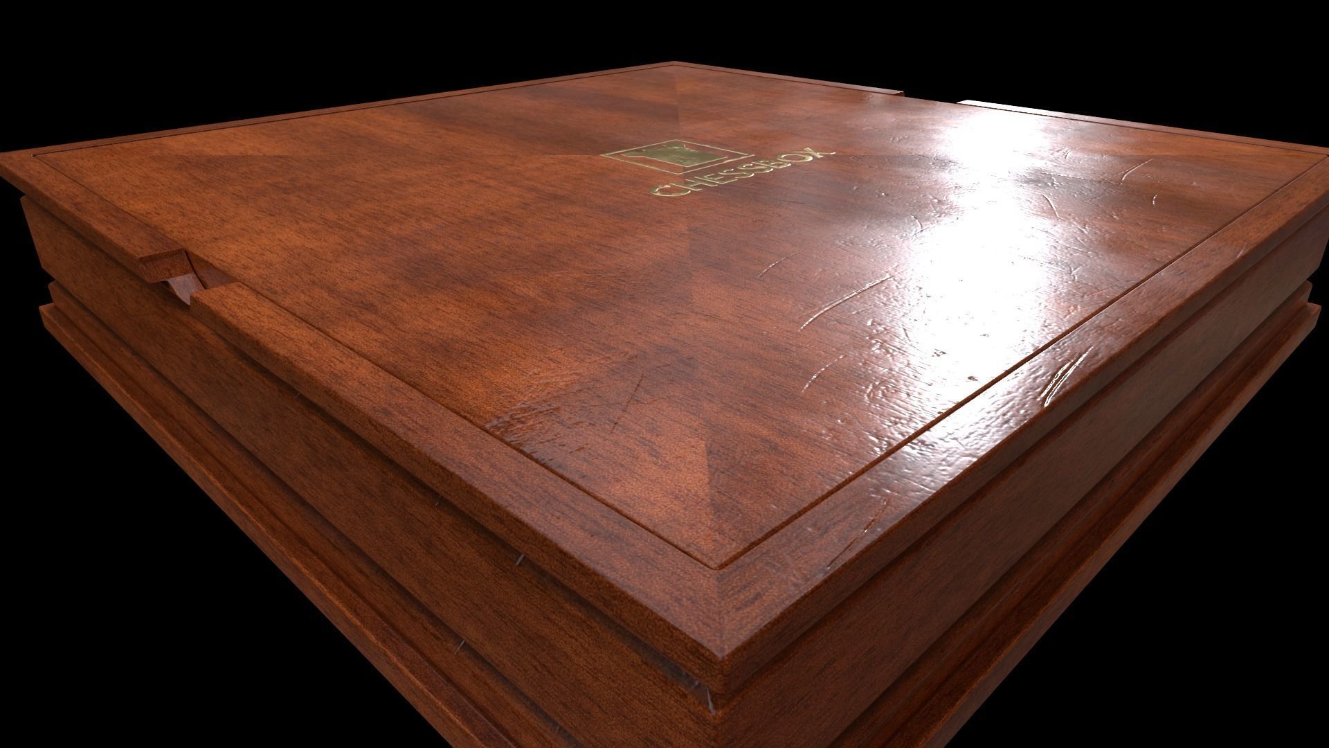 Wooden Chessboard Game-ready Low-poly 3D model_27