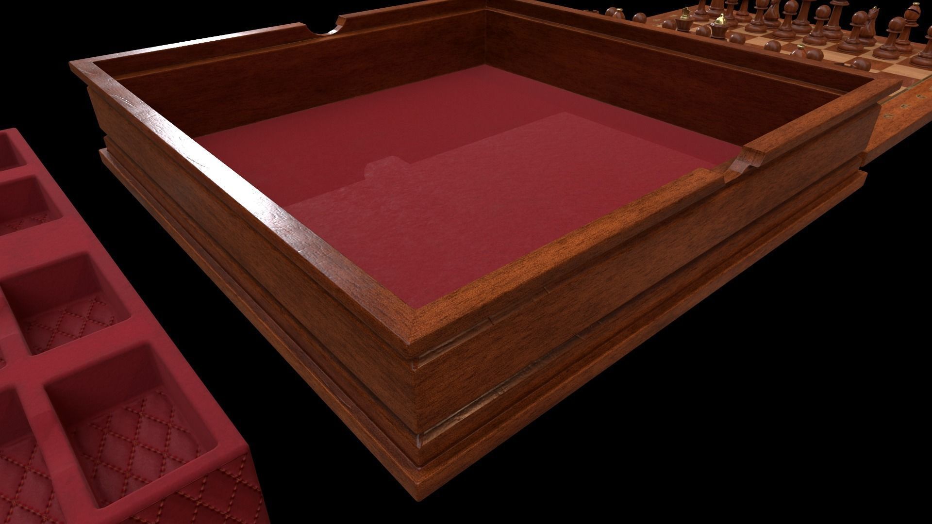 Wooden Chessboard Game-ready Low-poly 3D model_31