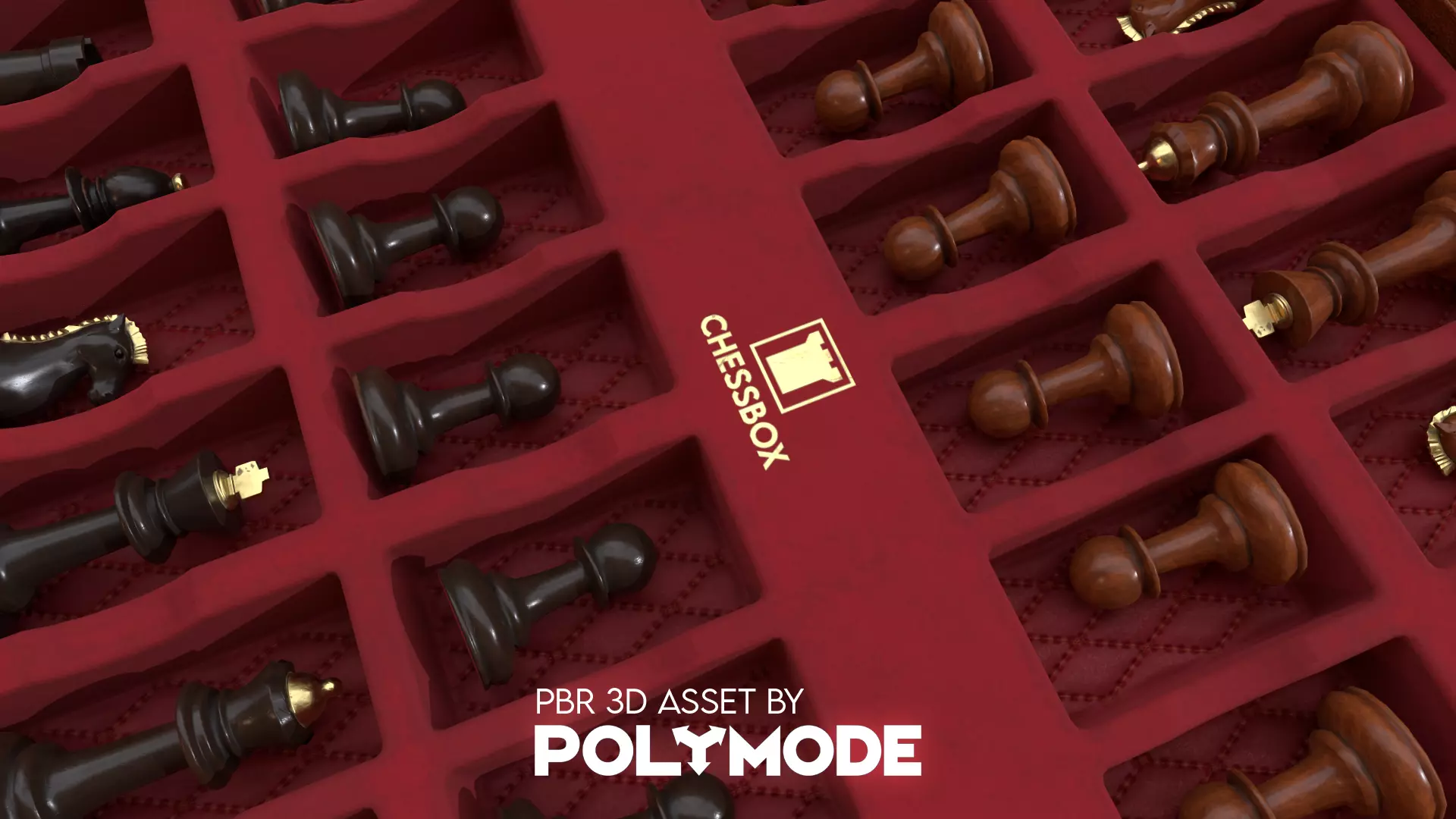 Wooden Chessboard Game-ready Low-poly 3D model_0