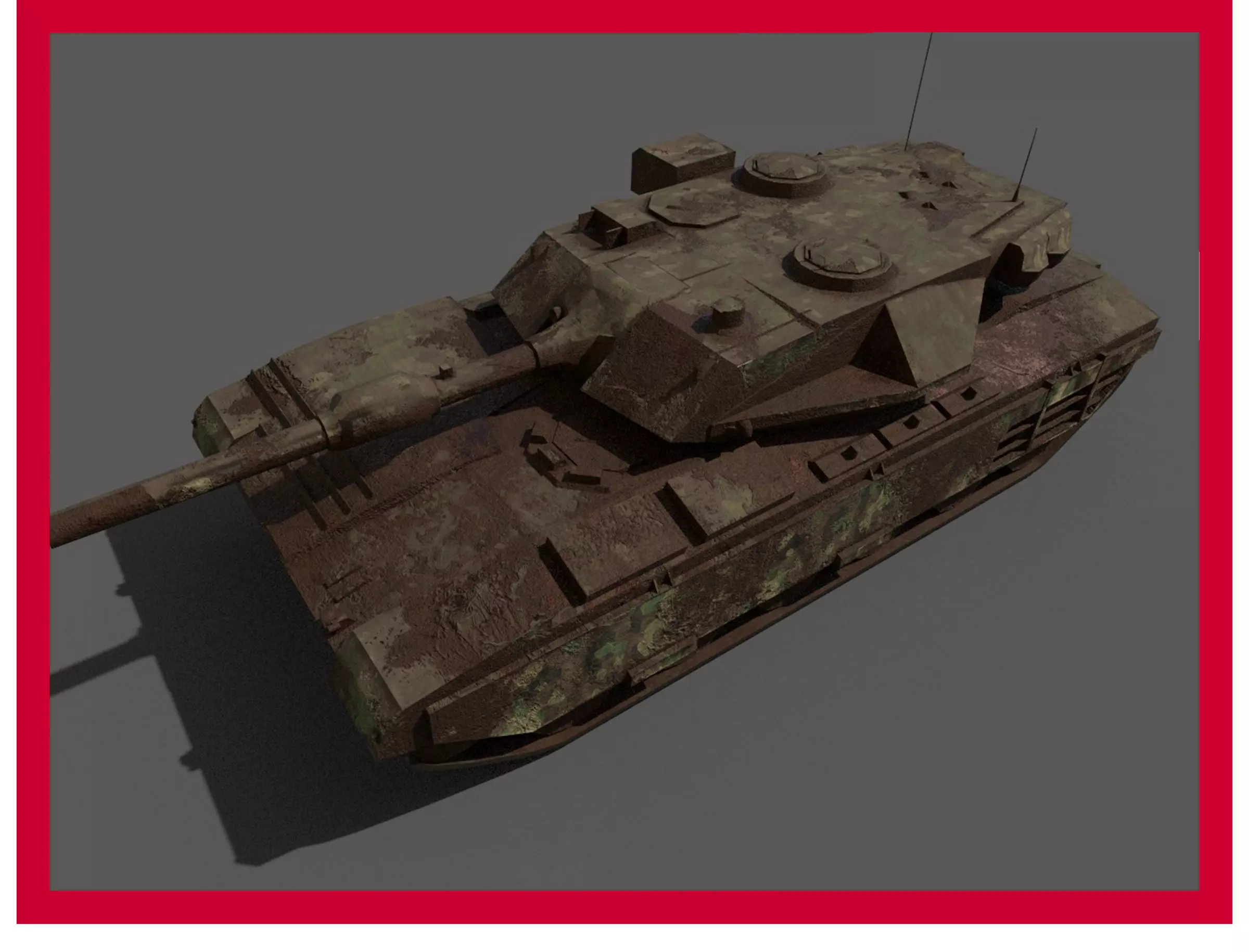 Ruined Wrecked Damaged Destroyed Tank Low Poly Game Ready Low-poly 3D model