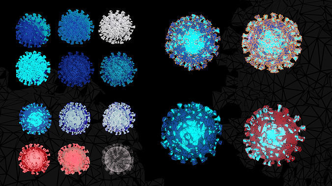 Tech Covid in 15 versions - 81 renders ready to use Low-poly 3D model