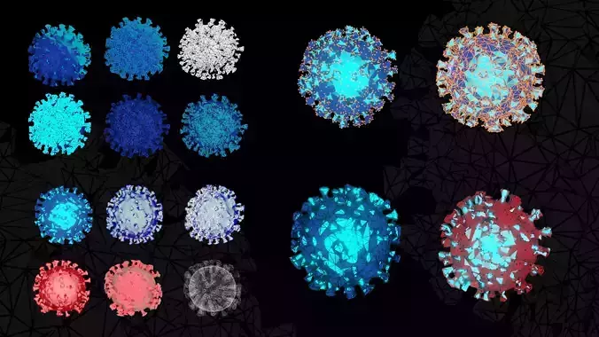 Tech Covid in 15 versions - 81 renders ready to use Low-poly 3D model