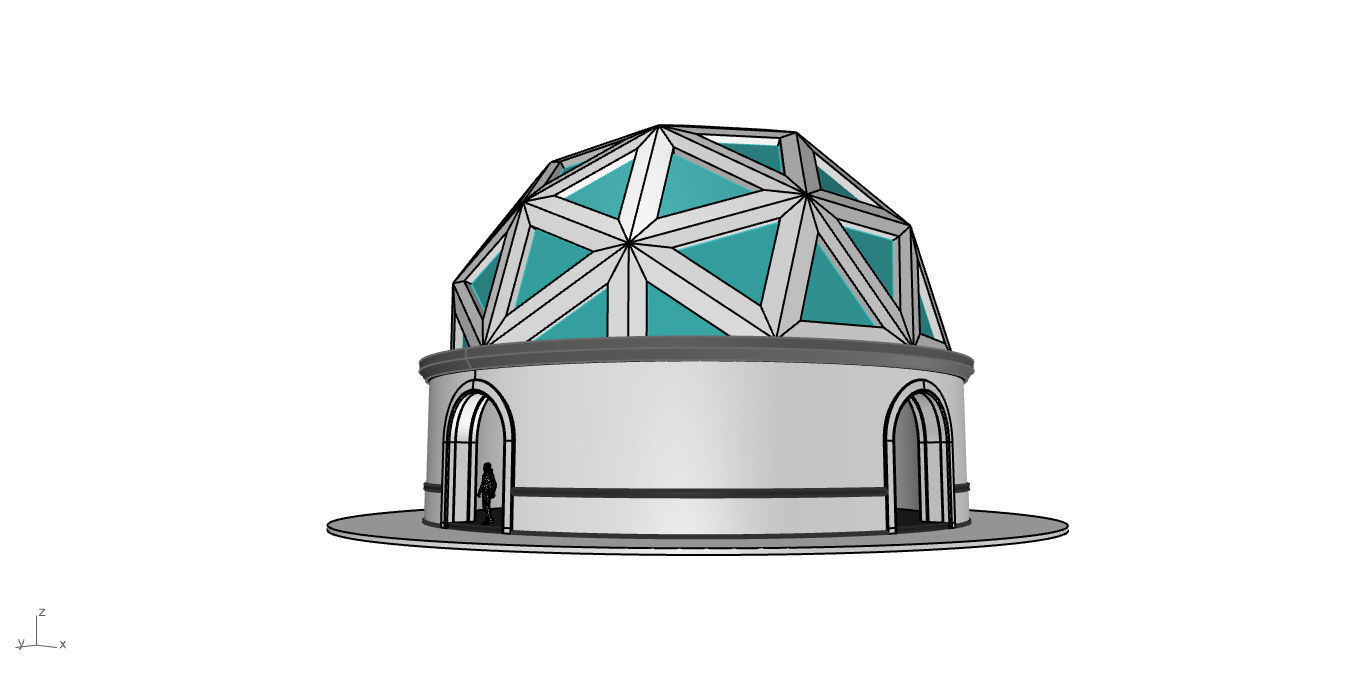 Geodesic Dome Pavilion Architectural Structure V1 3D model_20