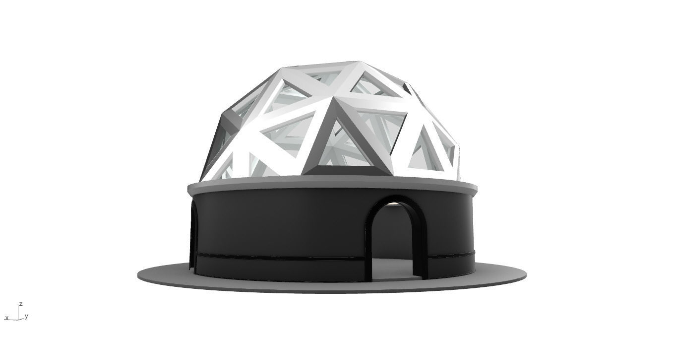 Geodesic Dome Pavilion Architectural Structure V1 3D model_13