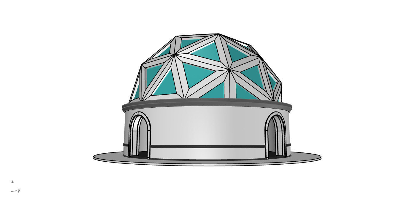 Geodesic Dome Pavilion Architectural Structure V1 3D model_24
