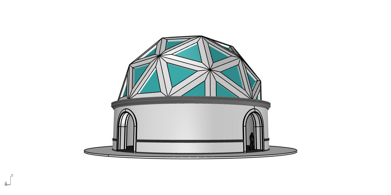 Geodesic Dome Pavilion Architectural Structure V1 3D model_32