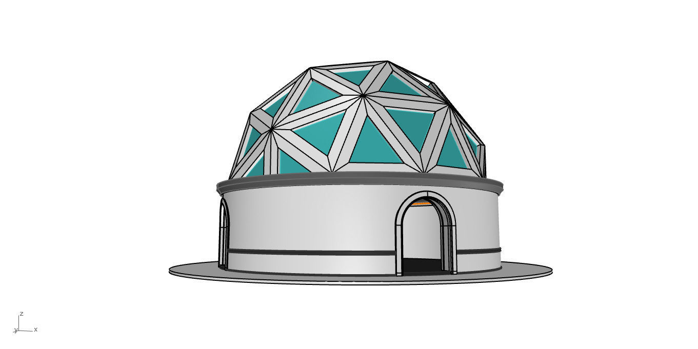 Geodesic Dome Pavilion Architectural Structure V1 3D model_21
