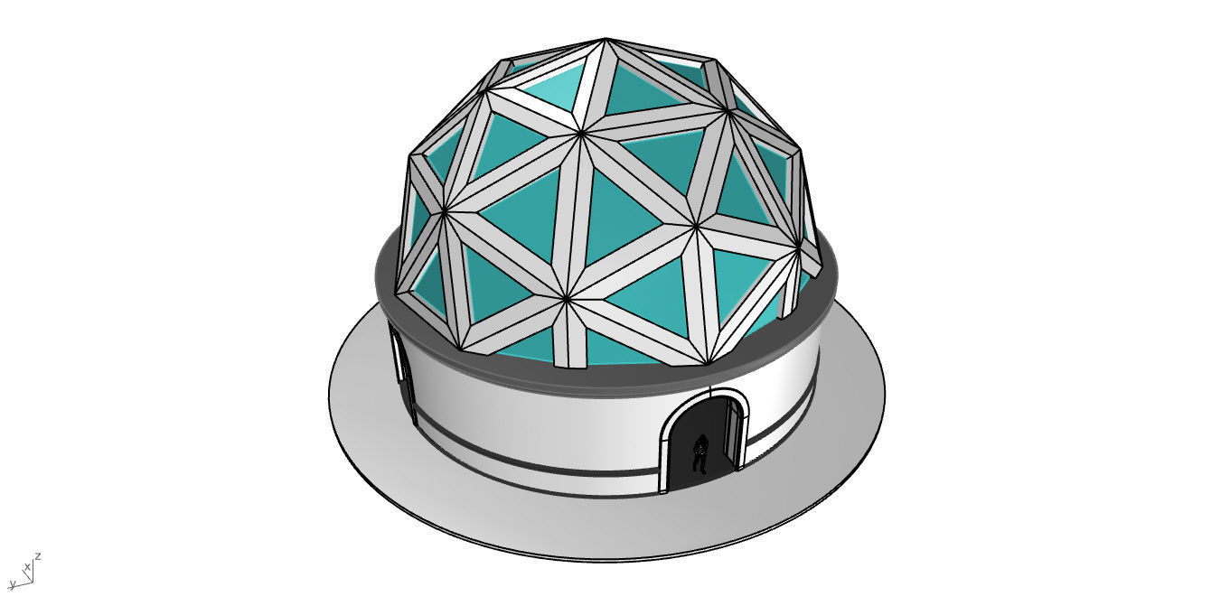 Geodesic Dome Pavilion Architectural Structure V1 3D model_35