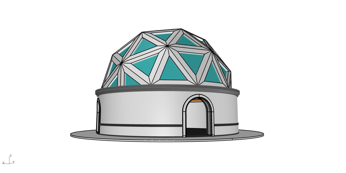 Geodesic Dome Pavilion Architectural Structure V1 3D model_29