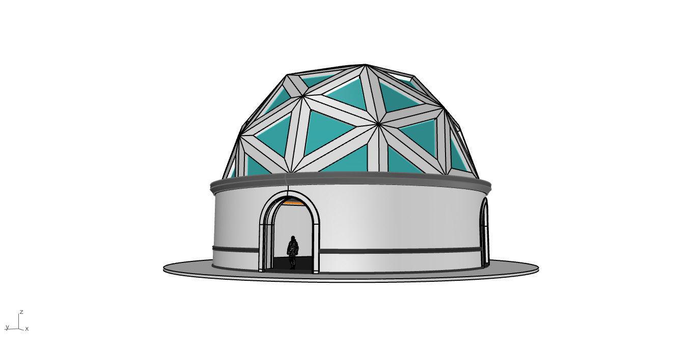 Geodesic Dome Pavilion Architectural Structure V1 3D model_19