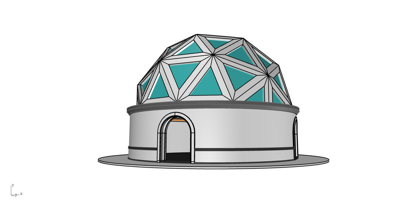 Geodesic Dome Pavilion Architectural Structure V1 3D model_23
