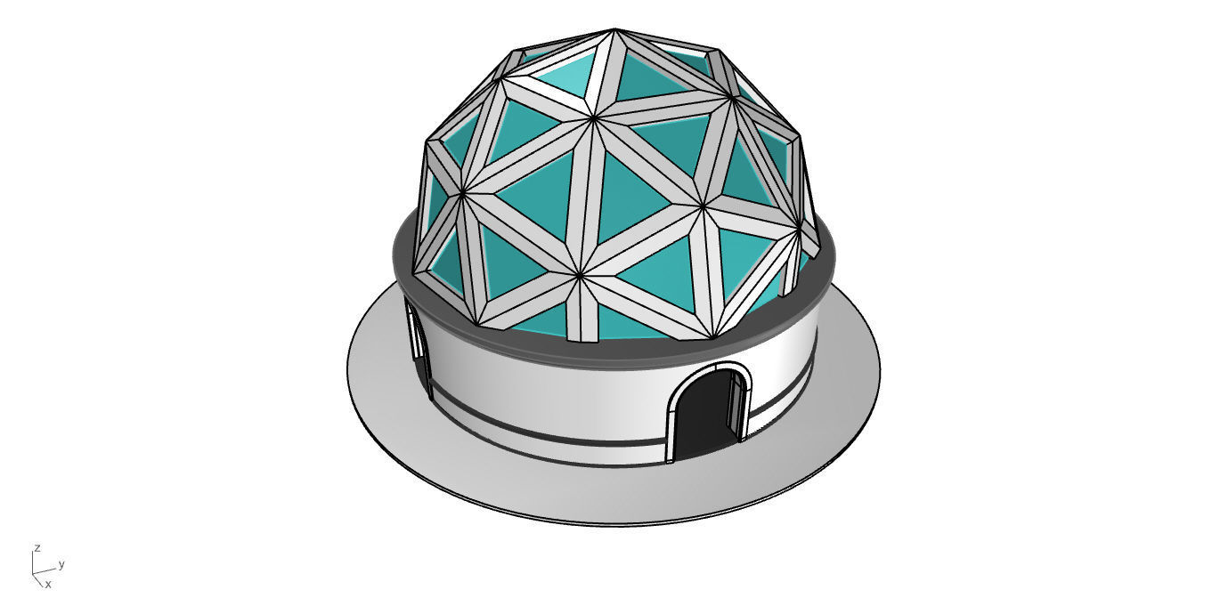 Geodesic Dome Pavilion Architectural Structure V1 3D model_43