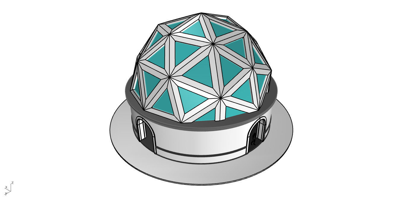 Geodesic Dome Pavilion Architectural Structure V1 3D model_50