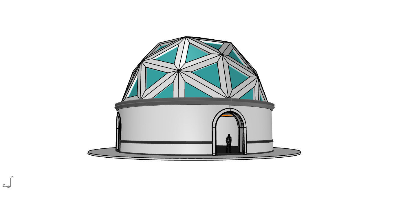 Geodesic Dome Pavilion Architectural Structure V1 3D model_33