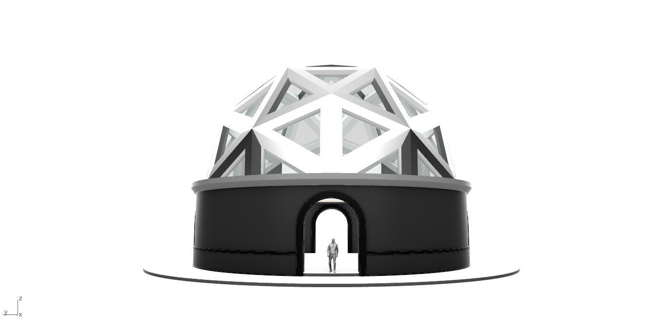 Geodesic Dome Pavilion Architectural Structure V1 3D model_18