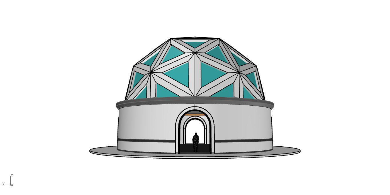 Geodesic Dome Pavilion Architectural Structure V1 3D model_34
