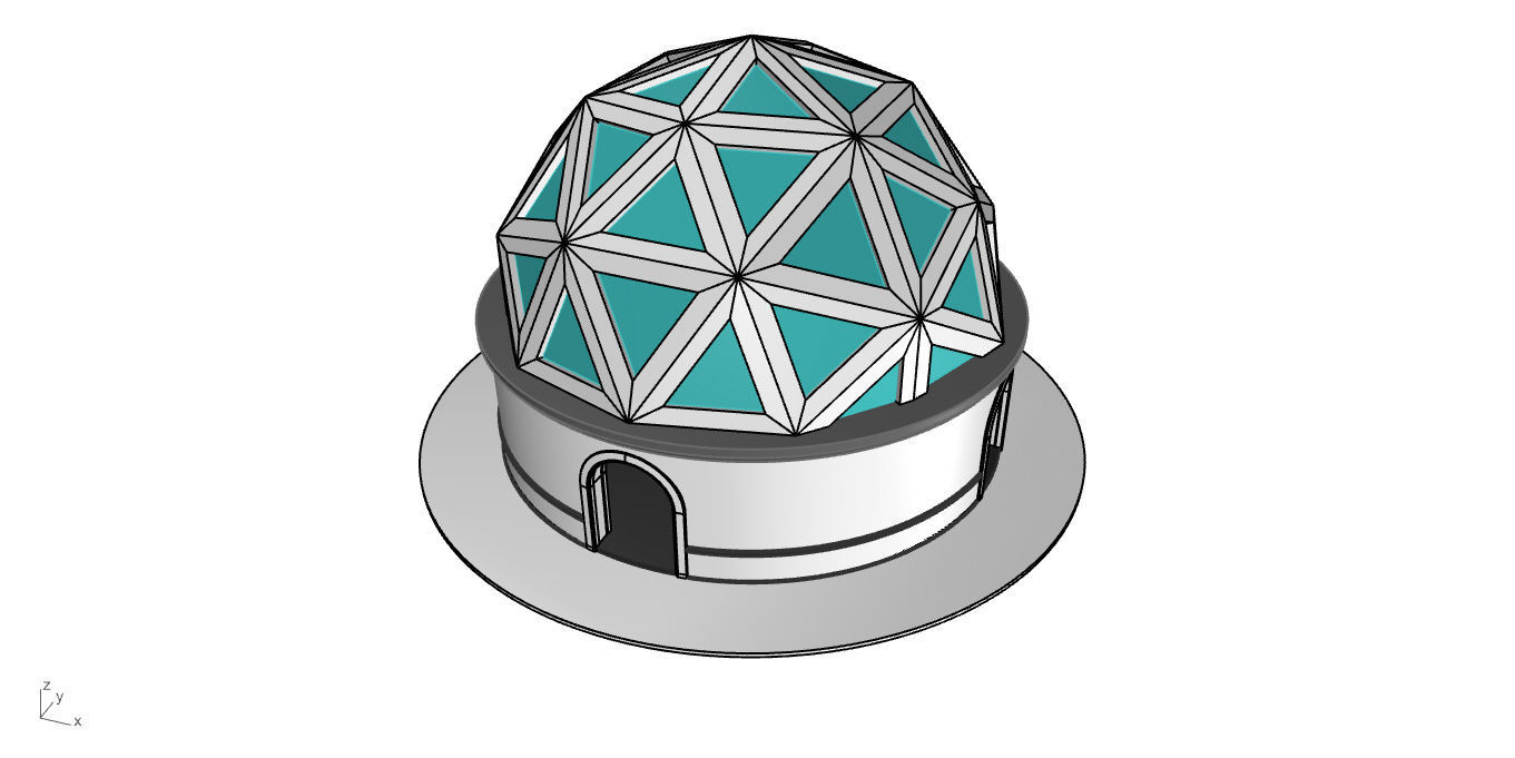 Geodesic Dome Pavilion Architectural Structure V1 3D model_41