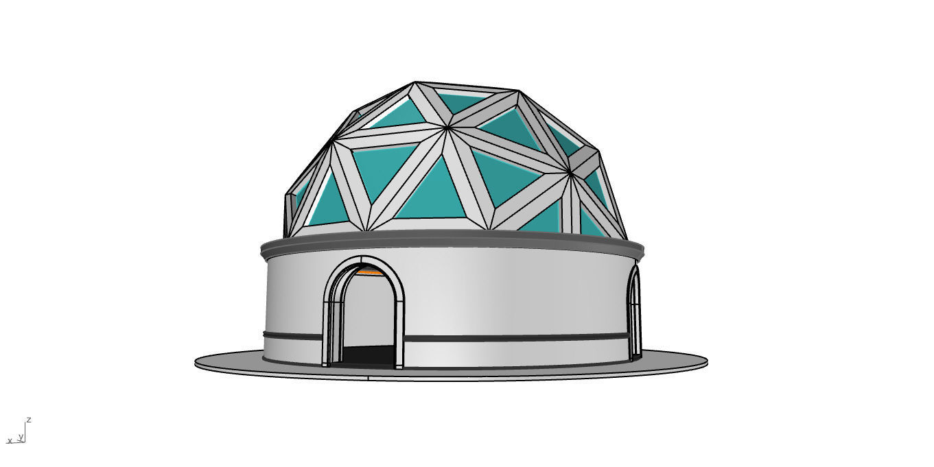 Geodesic Dome Pavilion Architectural Structure V1 3D model_31