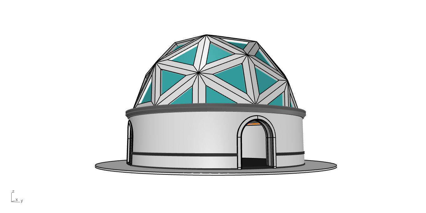 Geodesic Dome Pavilion Architectural Structure V1 3D model_25